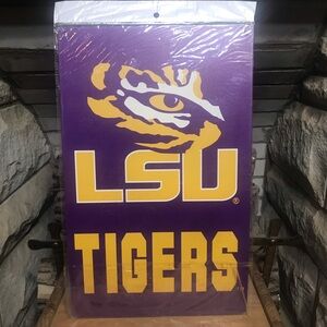New LSU Tigers Metal Yard Sign 10”x15.75” Collegiate Licensed Product Sealed